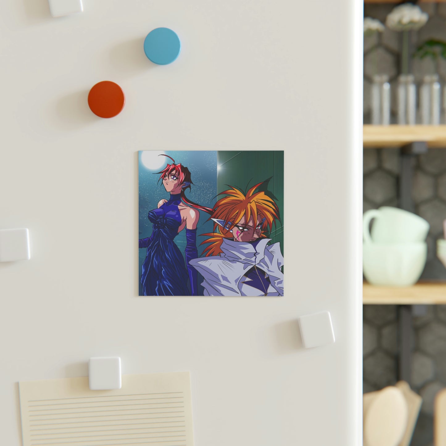 Roa and Shiki in the moonlight Square Magnet