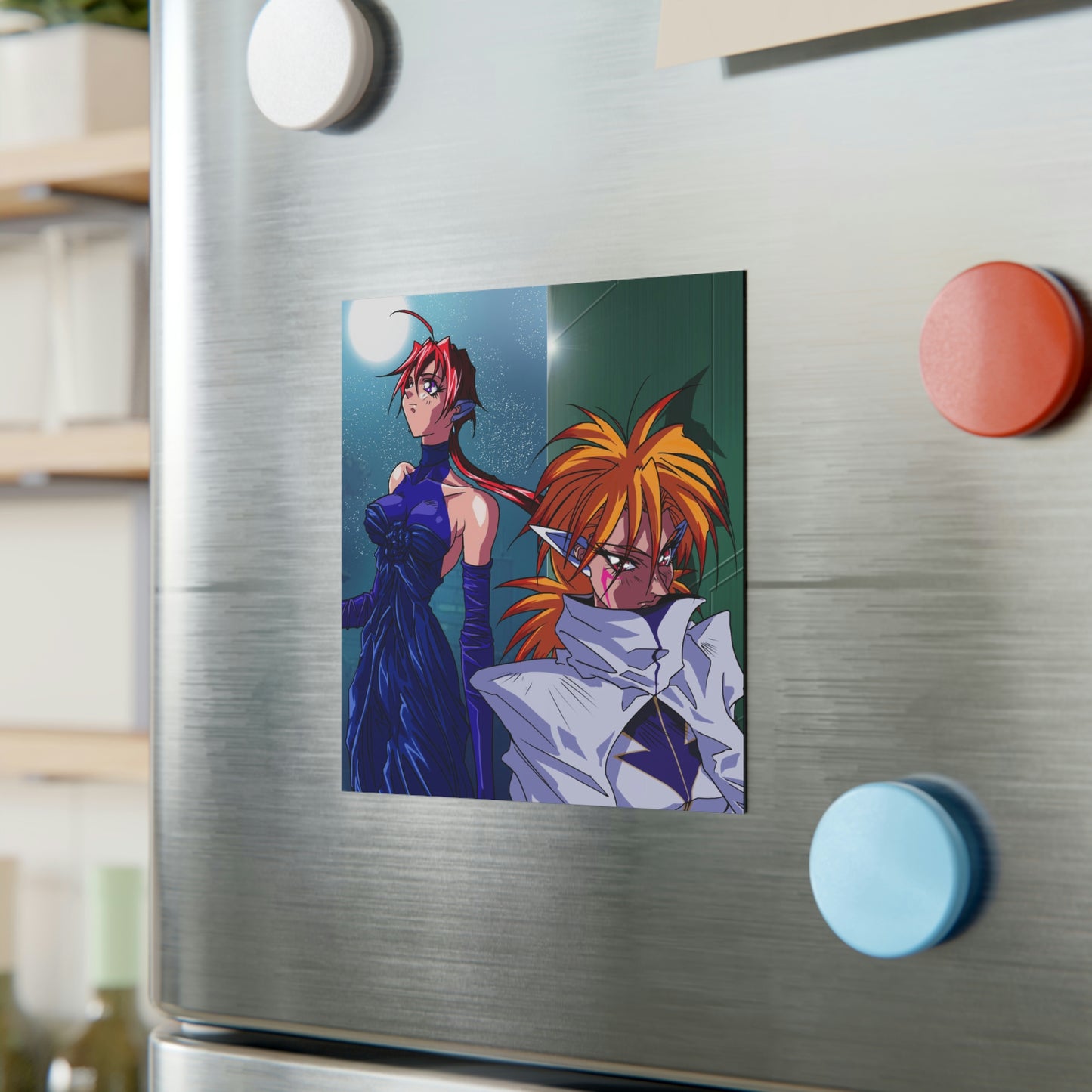Roa and Shiki in the moonlight Square Magnet