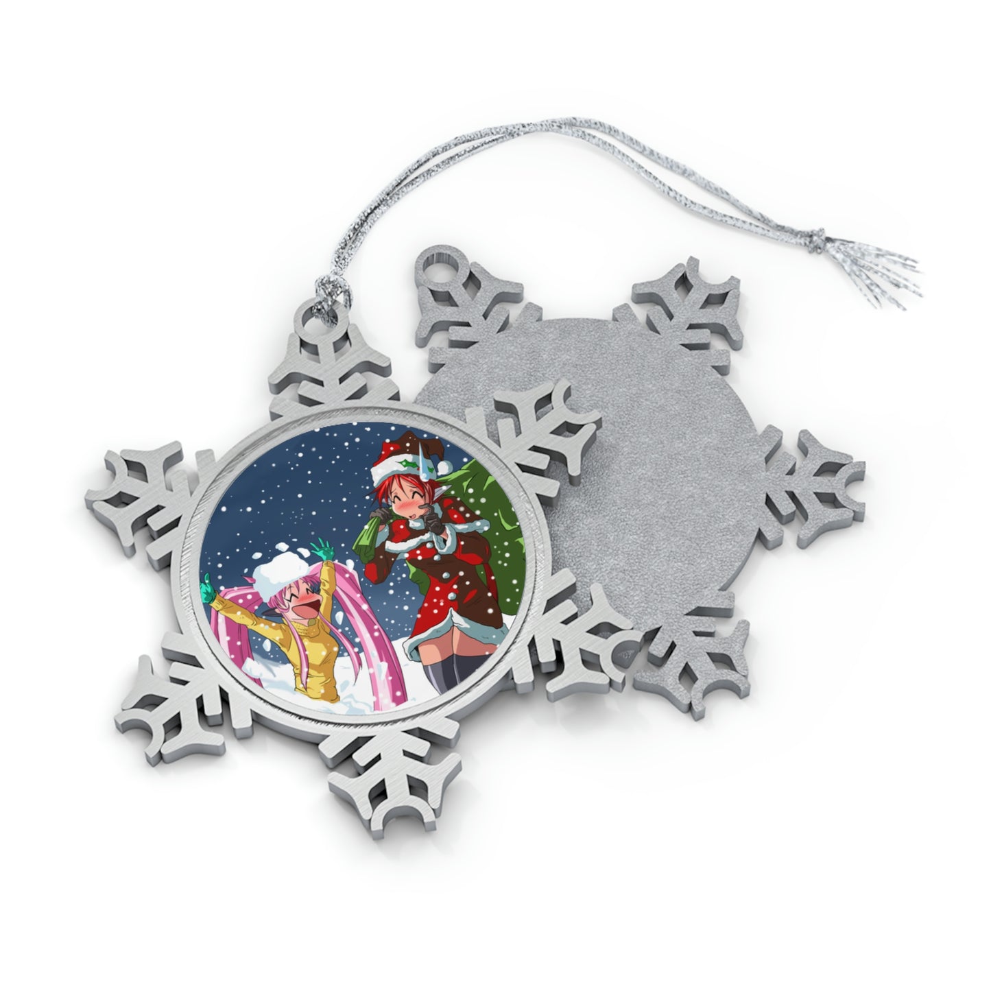 Roa and Yuimei Pewter Snowflake Ornament