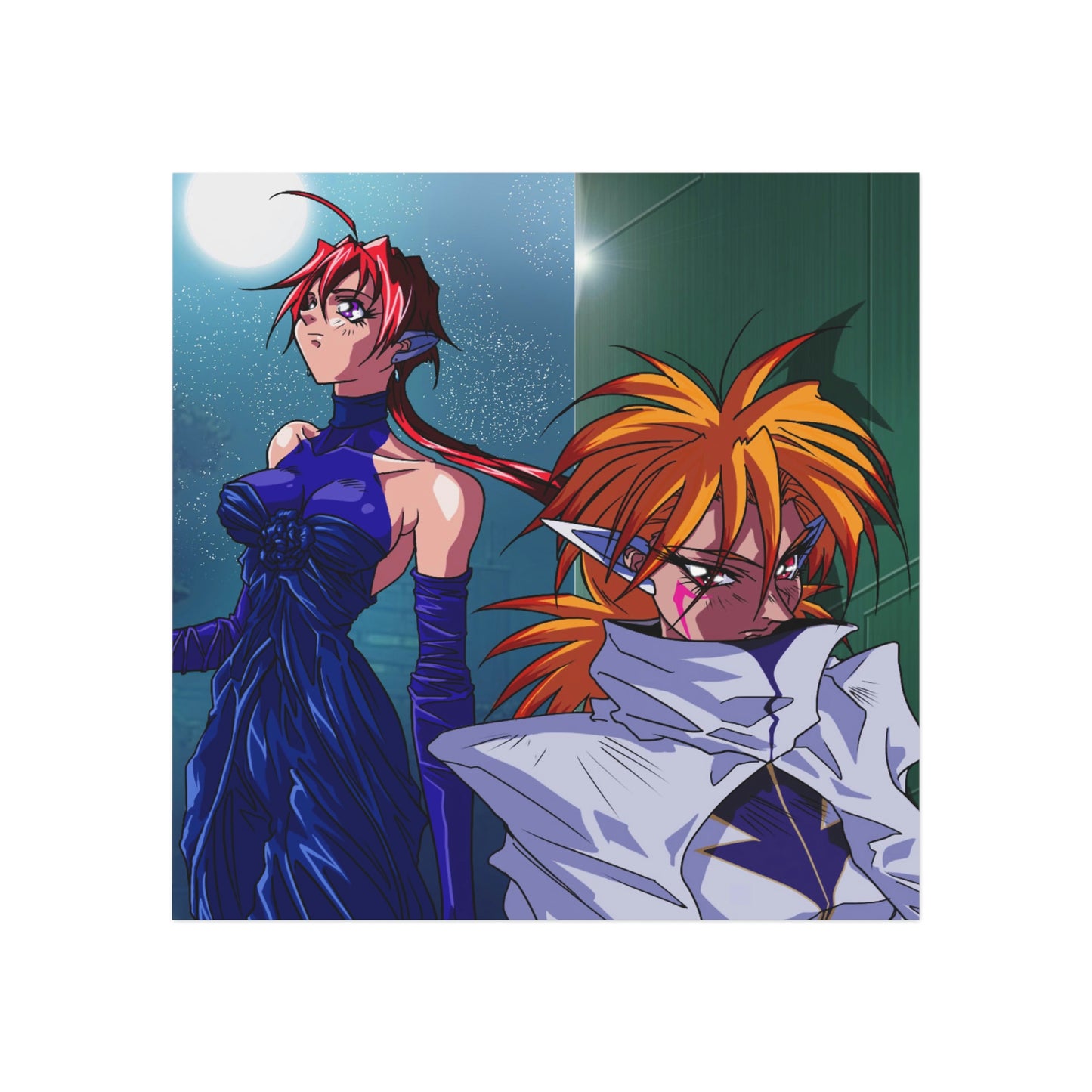 Roa and Shiki in the moonlight Square Magnet